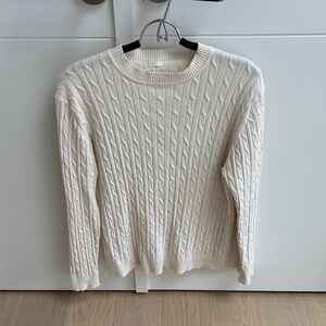 Classic Cream Cable Knit Sweater